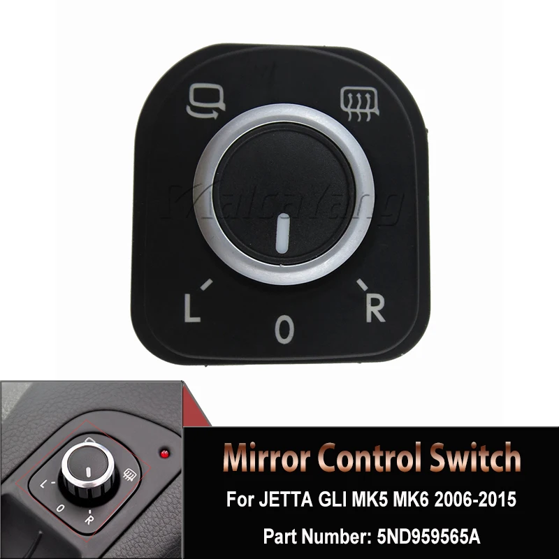 Interruttore Specchietto Laterale Auto Nero 1Pc Per Vw Golf Gti Mk5 Mk6 Per Jetta Mk5 Rabbit 2006-2012 Muslimatex