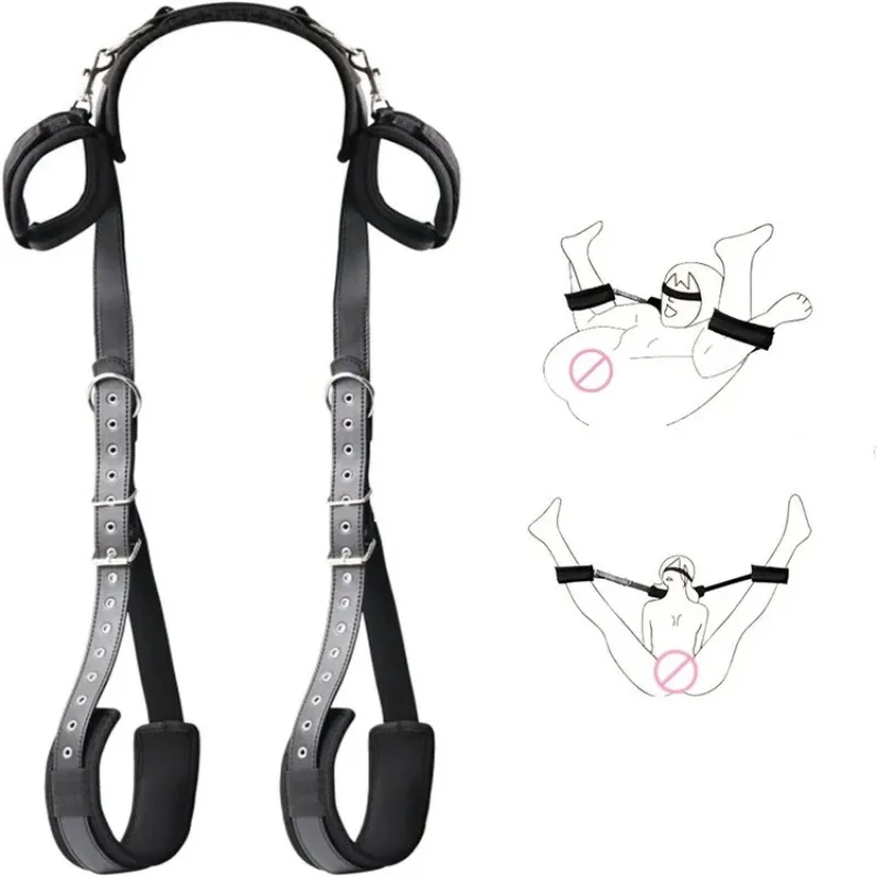 

BDSM Sex Handcuffs Restraints Open Leg Ankle Cuffs SM Sex Toy Erotic Accessories Kits Bondage Harness Bed Bandage Straps Slave