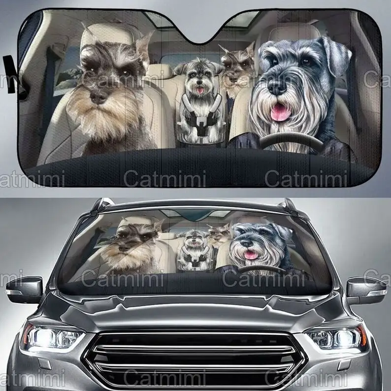 

Miniature Schnauzer Dog Car Sun Shade, Car Decoration, Schnauzer Car Sun Shade, Schnauzer Gift MCL192006N23