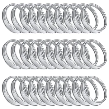 30 Pieces Wide Mouth Mason Canning Jar Replacement Metal Rings Rust Proof Screw Bands Tinplate Metal Bands Rings 86 Mm 1