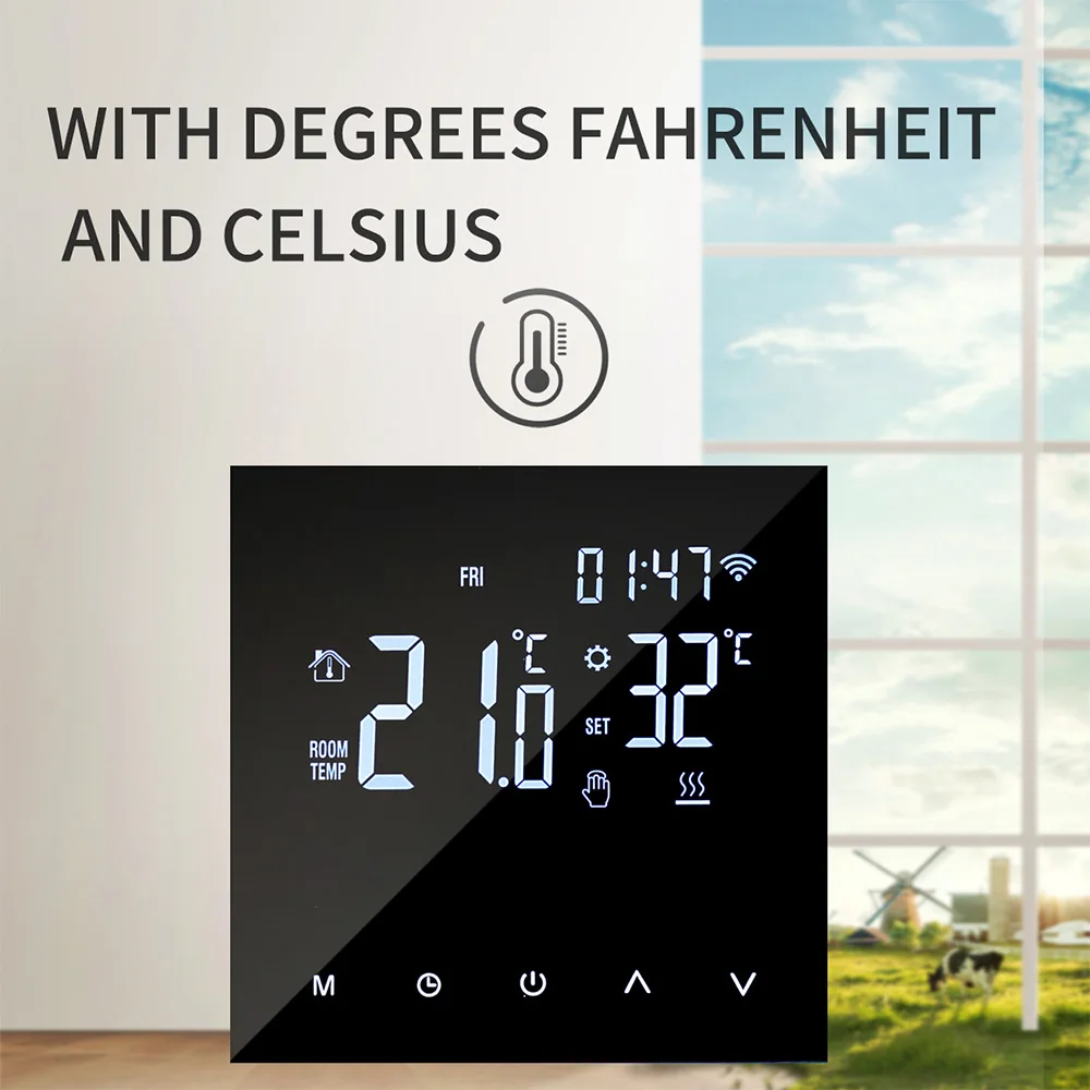

Tuya WiFi Smart Thermostat LCD Display Touch Screen for Home Electric Floor Heating Water/Gas Boiler Temperature Controller