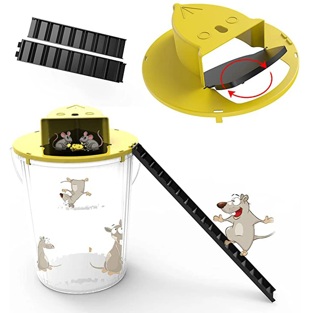 Mice Trap Reusable Smart Flip Slide Bucket Lid Rat Trap Humane Or Lethal Mouse Trap Auto Reset