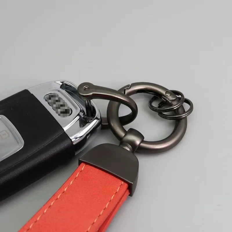 새로운 스타일의 자동차 범용 키 링, 심플하고 창의적인 금속 스웨이드 가죽 키 링, 패션 남녀공용 선물, 자동차 액세서리
