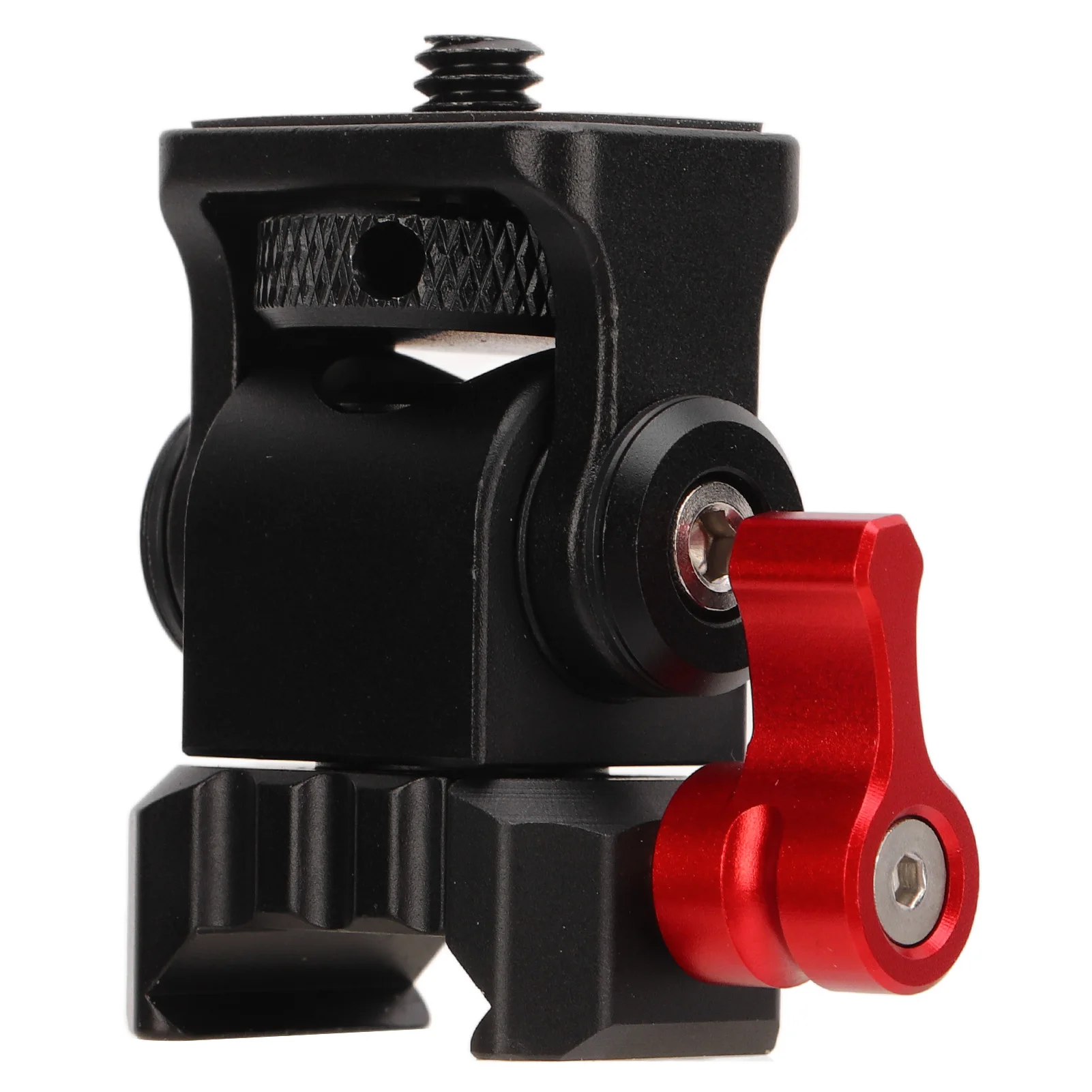 Camera Monitor Mount Stand Aluminum Alloy CNC Machined Field Monitor Mount Bracket 1/4in Thread with Hex Wrench for Photography