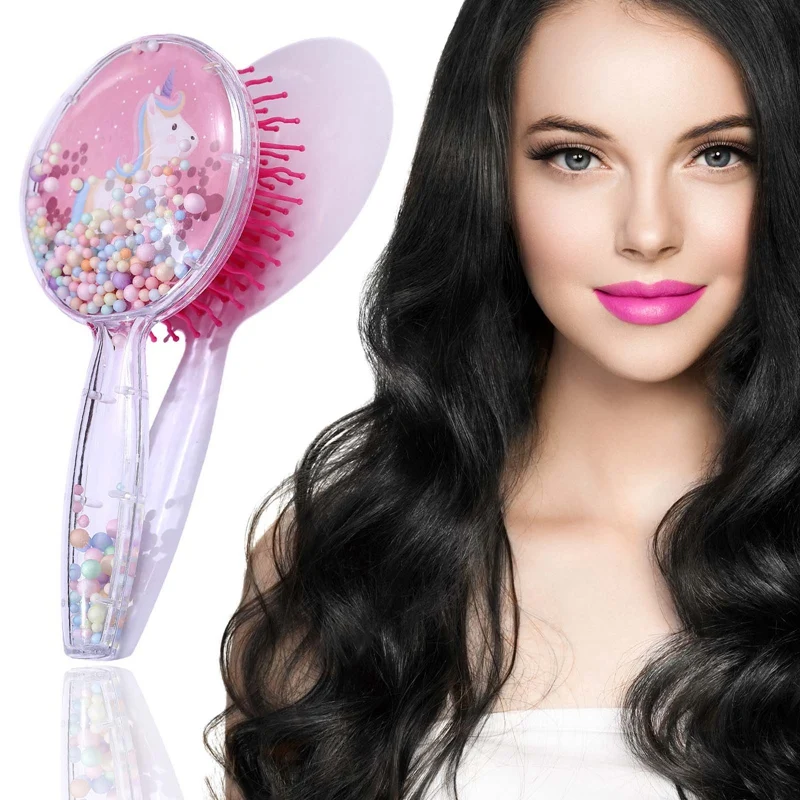 

Pattern Unicorn Comb Smooth Hair Brush Cartoon Cute Airbag Massage Comb Plastic Glitter Creative Comb Children Gift for Girl