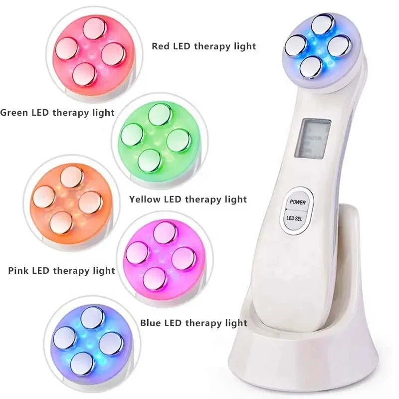 5 Color Ultrasonic Clean Slimming Frequency LED Massager Device EMS Facial Lifting Beauty Face