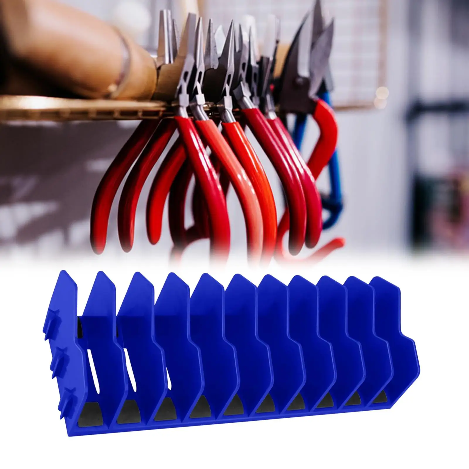 Plier Storage Rack Anti Slip Detachable Pliers Cutter Storage Rack With 10 Slots Wrench Organizer for Garage and Workshop D