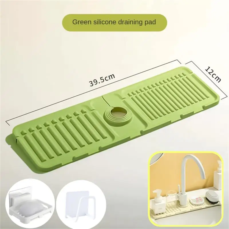 Splash-proof Drain Mat Soft Prevent Splashing Drain Water Collection Countertop Protection Multi-table Application Sink Pad