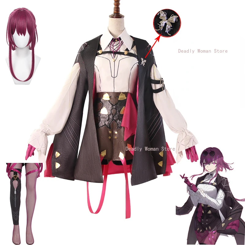 

Kafka Honkai Star Rail Cosplay Costume Wig High End Embroidery Version PU Shorts Anime Game Halloween Carnival Outfits for Women
