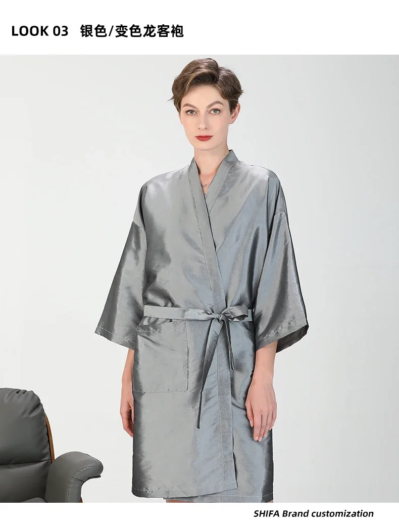 Hair Salon Smock Salon Client Gown Spa Woman Bathrobes Hair Cutting Cape Professional Hairdressing Clothes Hairdresser Apron 4