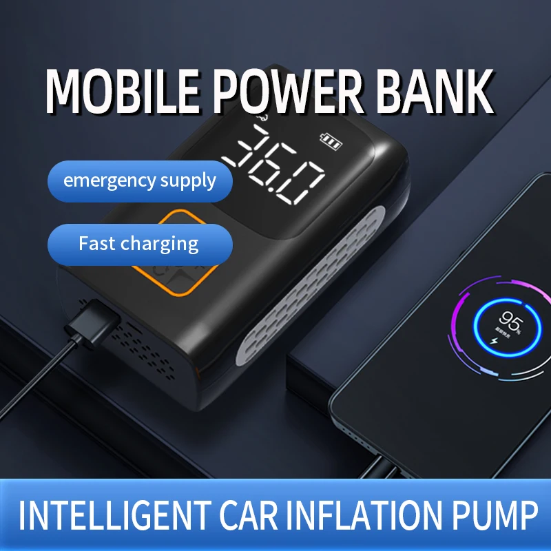 Air Compressor Pump Air Pump Electric Tire Inflator Air Compressor Inflatable Pump Tire Inflator Tire Inflator Gun Xiaomi Portable Mini Car Inflation Pump Smart Digital Display Tire Inflator Multi-purpose Air Compressor for Cars Motorcycle
