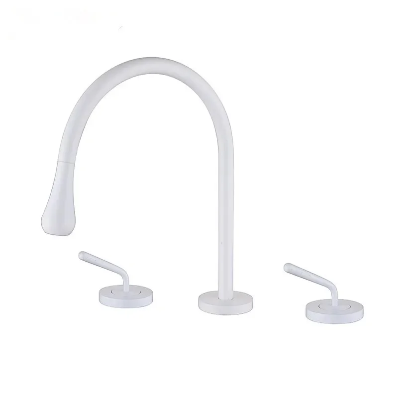 Description Picture 5 of itemBrushed Gold Bathroom Faucet Total Brass Black Widespread Basin   Sink Faucets Hot And Cold Waterfall Water Tap