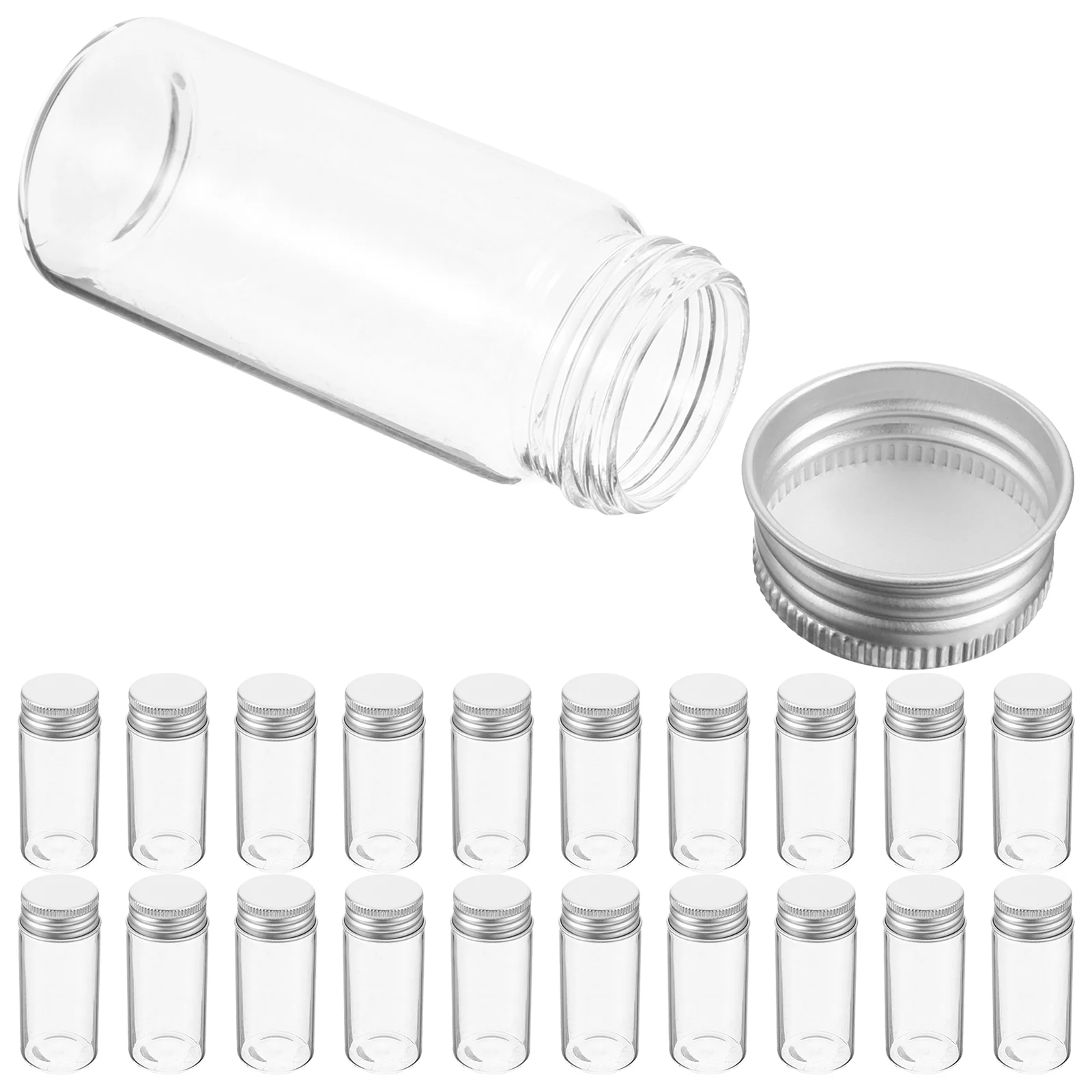 

Test Tube Bottle Vials with Caps Clear Tubes Scientific Experiments Glass Stoppers Small Lids