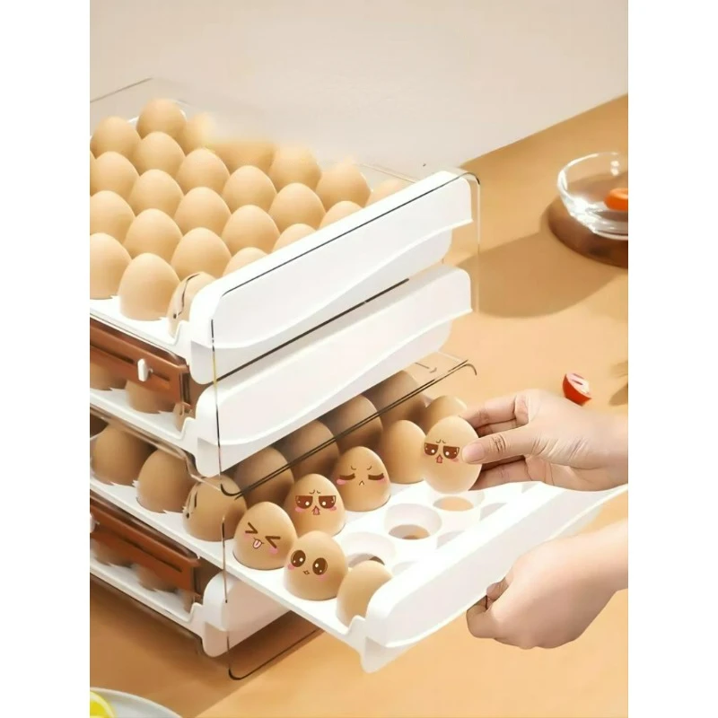 

Egg Boxes Crisper Food Grade Boxes Egg Storage Box Refrigerator with A Drawer Kitchen To Store and Organize