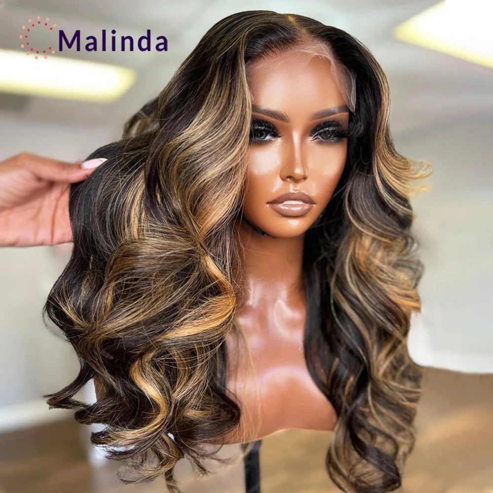 

Highlight Blonde 360 Loose Deep Wave Wear and Go Glueless 250% Density Brazilian Transparent Lace Frontal Human Hair Wigs