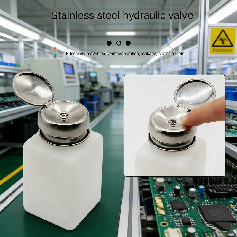 180ML 헤비 듀티 누출 방지 휴대용 프레스 펌프 디스펜서 알코올 아세톤 물 액체 클리너용 리필 가능한 빈 병