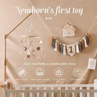 Baby Rattle Toy 0-12 Months Wooden Mobile On The Bed Newborn Music Box Bed Bell Hanging Toys Holder Bracket Infant Crib Boy Toys 2