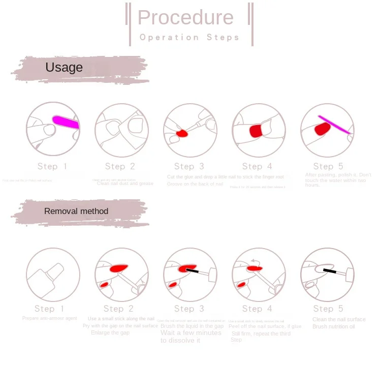 24 Pieces Pure Lust Style Diamond Press-On Square Nails