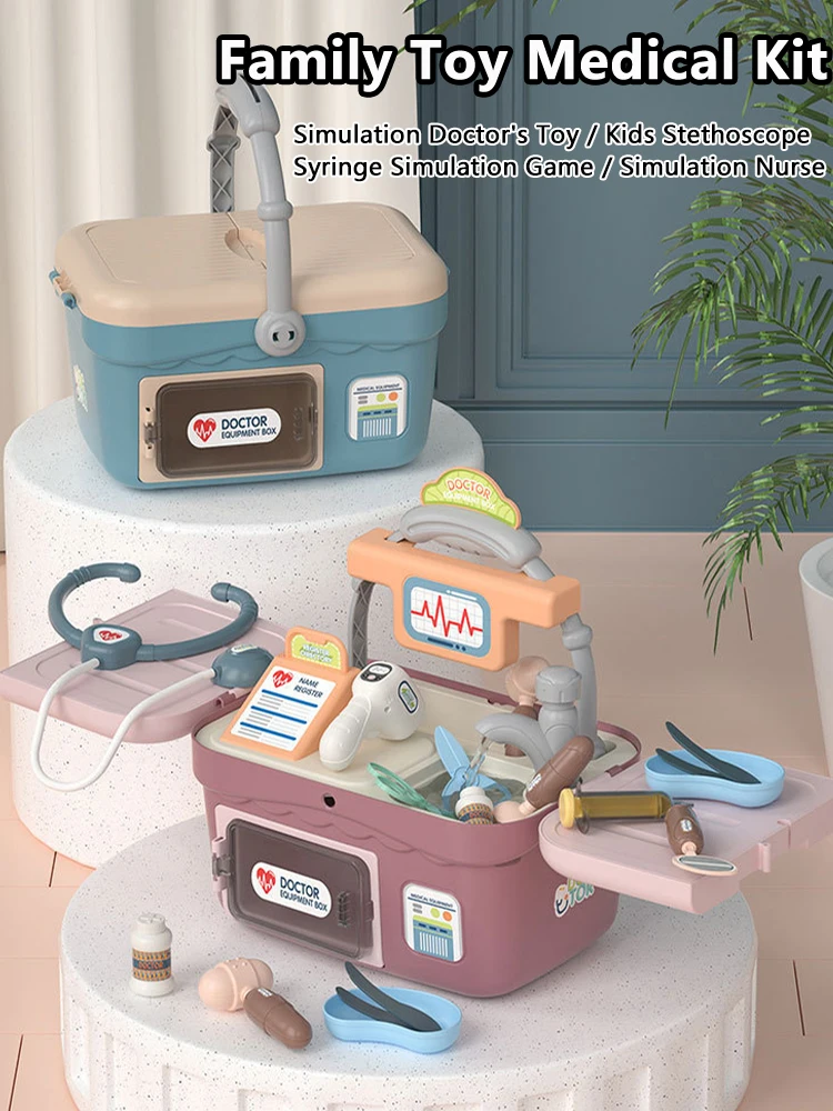 Jouets éducatifs en bois pour enfants, jeu de Simulation médicale, poitrine de médecine, jeu de