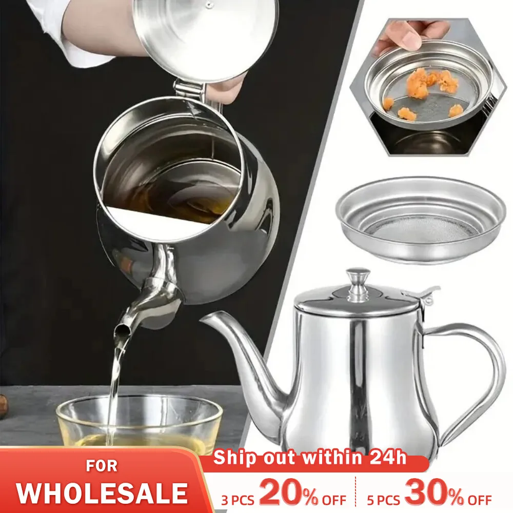 Stainless Steel Oil Pot with Filter