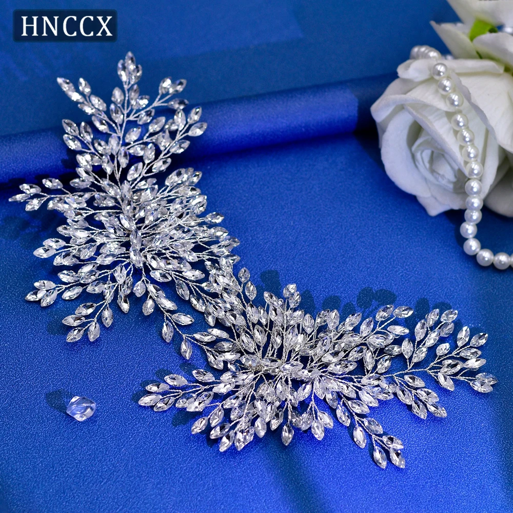 HNCCX Bridal Hair Comb Alloy Rhinestones Headpiece Shining Hair Accessories Headwear Handmade Headdress For Wedding Party CP392