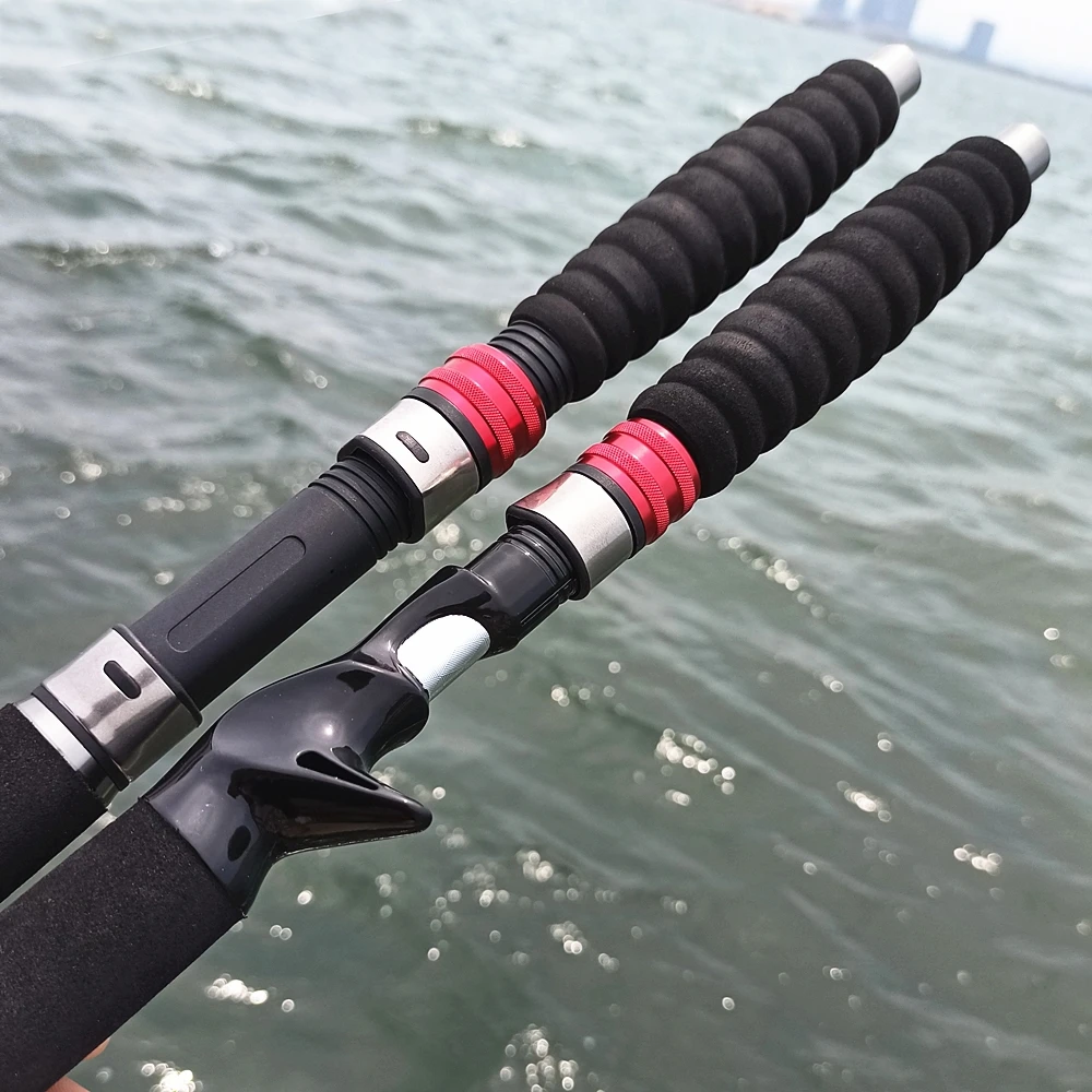 Fire Maple 1.8m 6 feet strong fishing rod slow jigging casting rod glass  solid tip off shore boat rods spinning FRP XH power