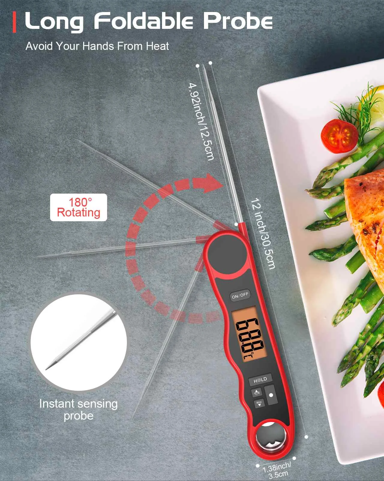 ELEGIANT Meat Thermometer Kitchen Cooking Thermometer Food Thermometer  Digital I
