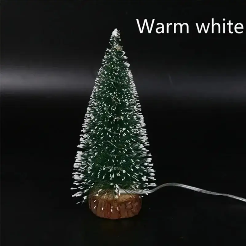 Mini Christmas Tree Small Pine Tree With Wooden Bases For Xmas Holiday Party Home Tabletop Tree Decor Tree With Light Ornaments
