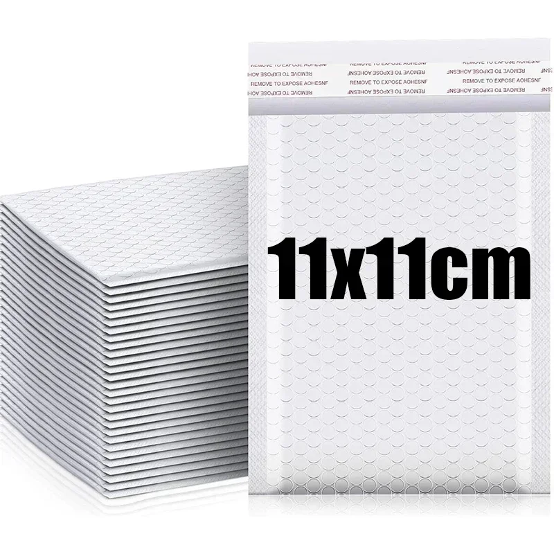 10/100 Stück Schaumstoff-Aufbewahrungsbeutel, wasserdicht, weiß, Luftpolsterumschläge, selbstklebend, selbstklebend, Versandverpackung, Kurier-Versandtasche