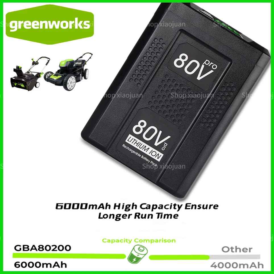 

Greenworks high-quality replacement battery, 80V maximum lithium-ion battery, GBA 80200, GBA 80250, GBA 80400, GBA 80500