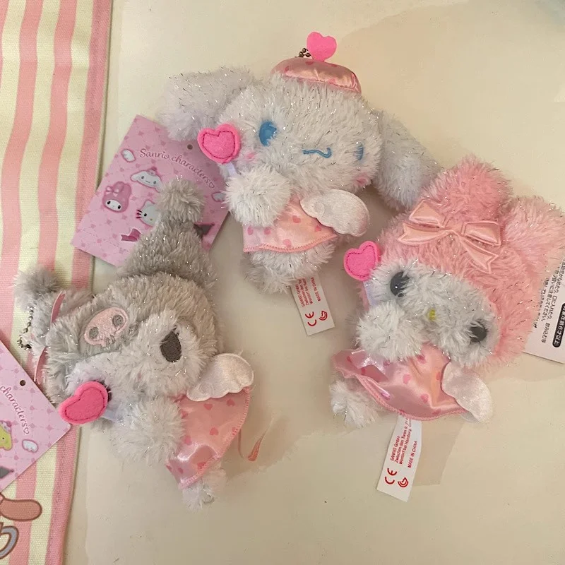 

Sanrio Cupid Series Plush Doll Pendant Melody Cinnamoroll Kuromi Angel Kawaii Filled Toy Keychain Bag Accessories Festival Gifts