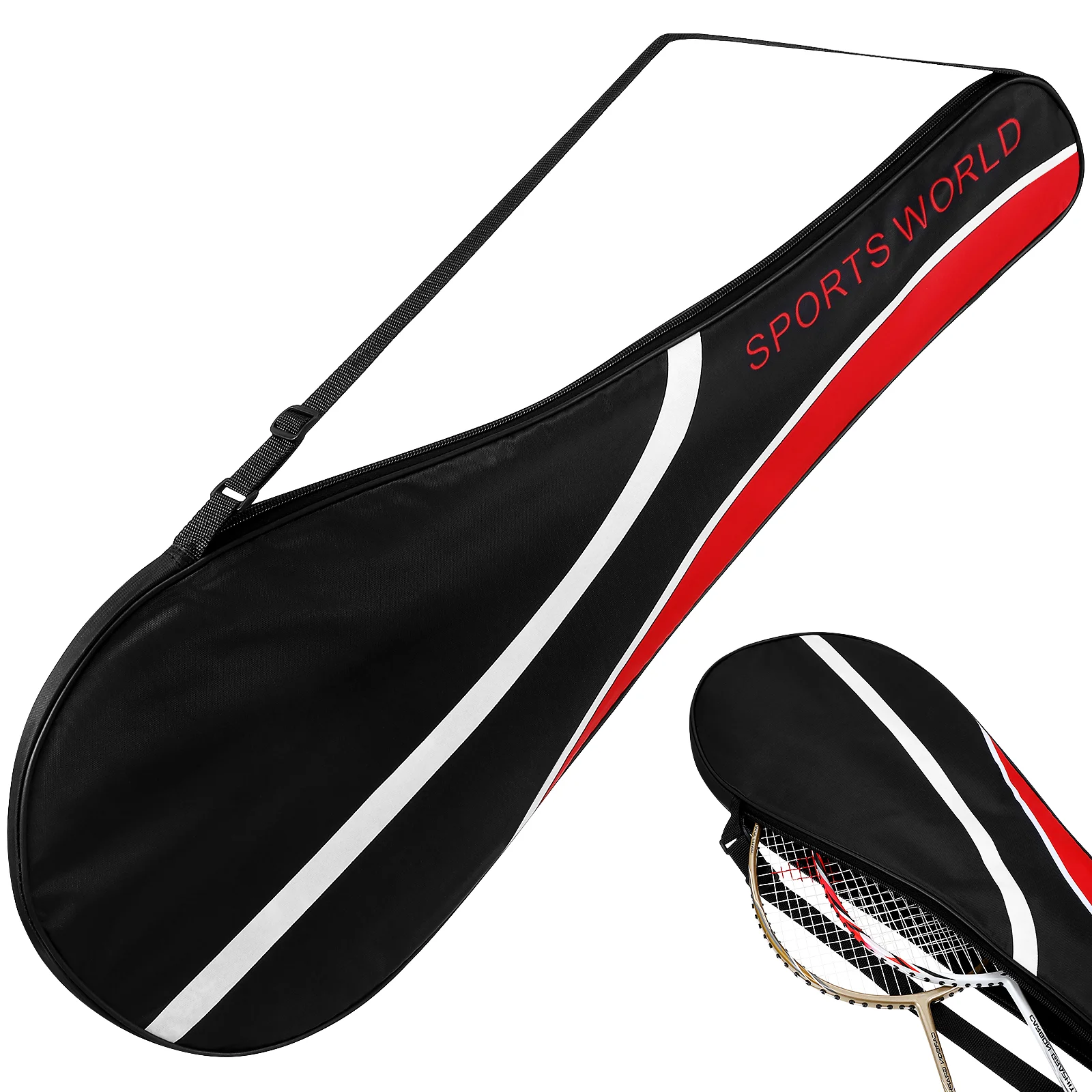 

Badminton Racket Bag Overgrip Tennis for Storage outside with Adjustable Cover Balls Covers Outdoor Backpack