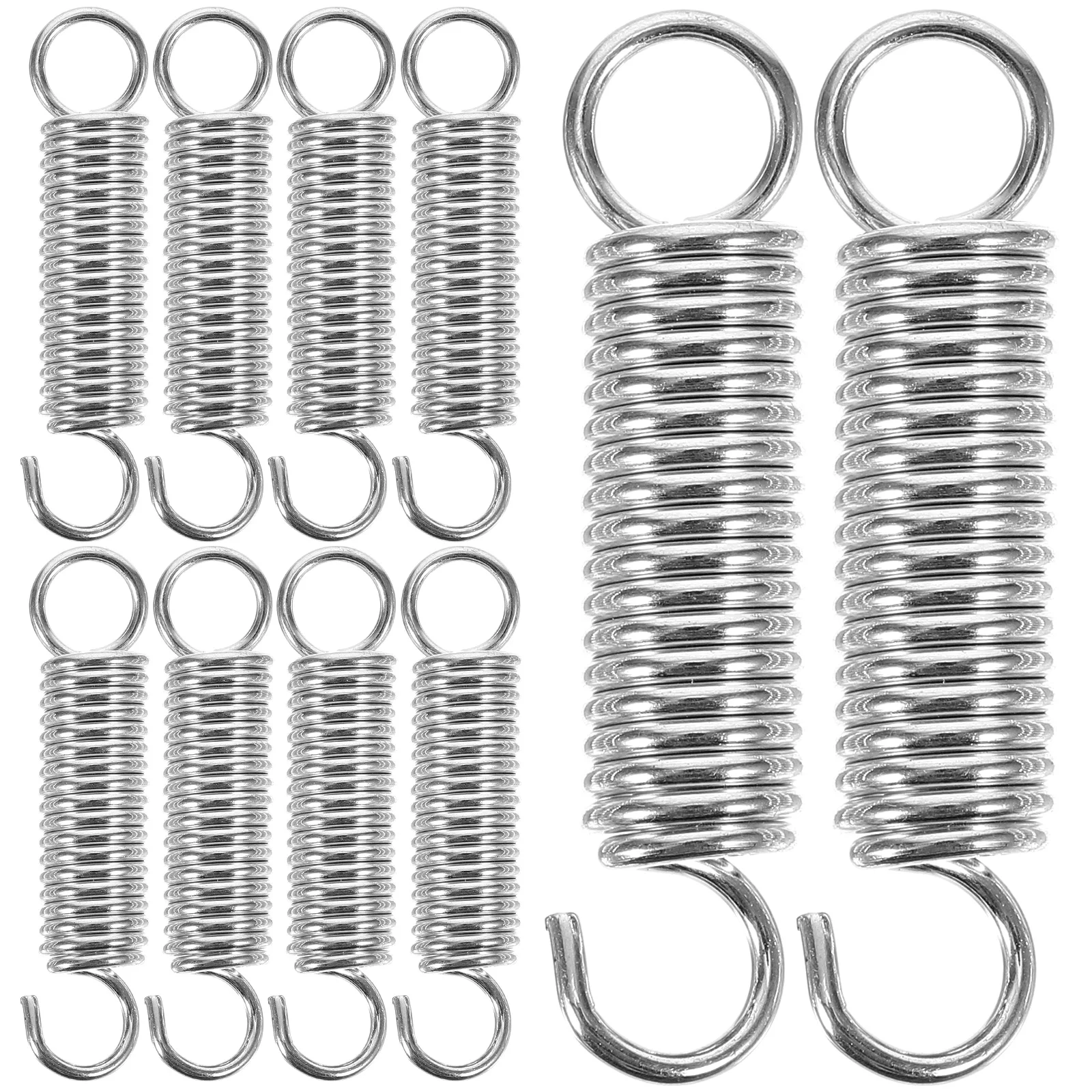 10 Pcs Stainless Steel Tension Spring Small Springs Compression Lengthen Extension Dual Hook For Crafts Kit With Ends