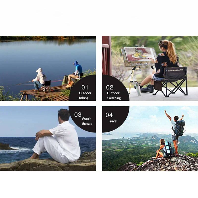 Outdoor Folding Fold Aluminum Chair Stool Seat Fishing Camping Outdoor Foldable Fishing Chair Ultra Light Weight Portable
