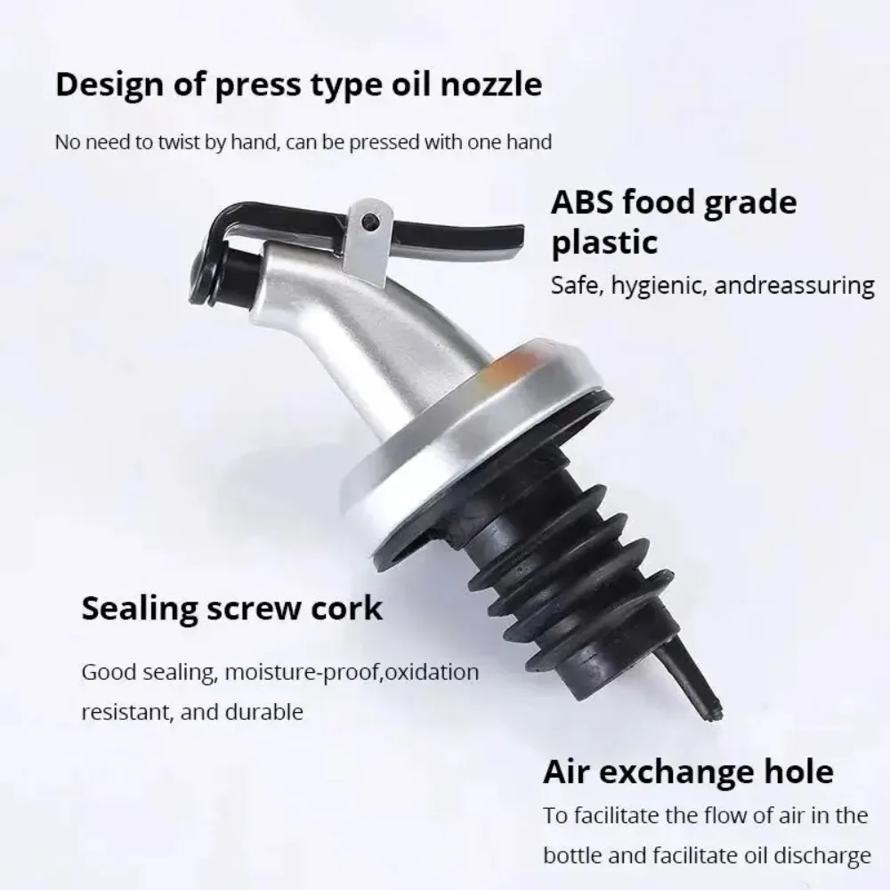 Silver Household Kitchen Seasoning Bottles Soy Sauce Vinegar Bottles Mouth Stoppers No Oil Leakage No Oil Hanging Tools 3pcs kitchen utensils kitchen seasoning bottles