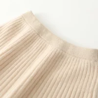 Korean Skirt 100% Merino Wool Women's Knitted Mini Skirt Autumn and Winter Women's Fashion Solid Color Small Umbrella Skirt - Image 3