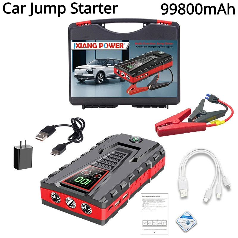 99800mAh Car Jump Starter Device 12v Strong Portable Power Bank Automotive Battery Charger System Start Operating Auto Booster images - 6