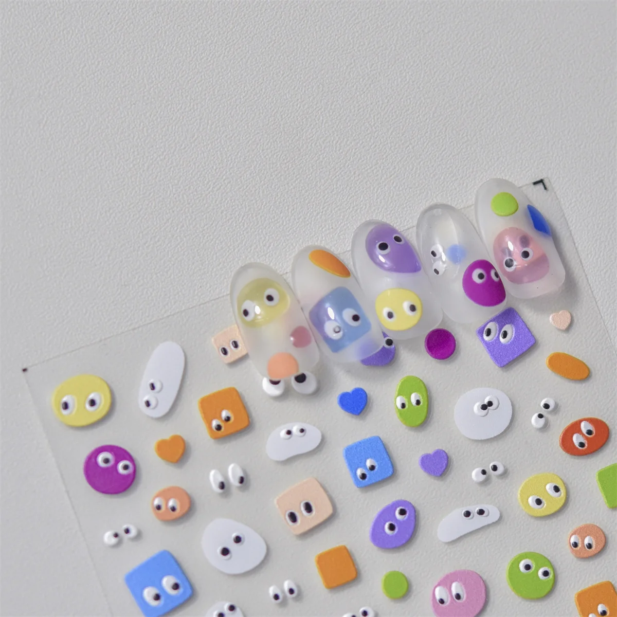 1pcs 5D Relief Colorful Rainbow Clouds Nail Art Stickers Cherry Fruit Adhesive Decals Decorations Transfer Charms Accessories