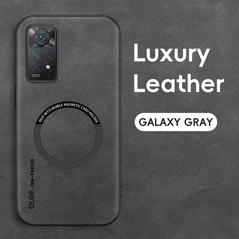Magnetic Retro Leather Soft Case | Wireless Charging Phone Cover