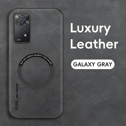 Magnetic Retro Leather Soft Case | Wireless Charging Phone Cover for Redmi Note 11 Pro 4G (GRAY)