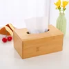 Wooden Tissue Box Modern Minimalist Design Tissue Box Holder Wood Tissue Case for Hotel Restaurant Hotel Office Easy-Refill 2