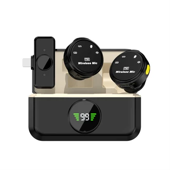 Microfono Lavalier Wireless microfono Lavalier a doppio condensatore omnidirezionale per registrazione Video di iPhone Android