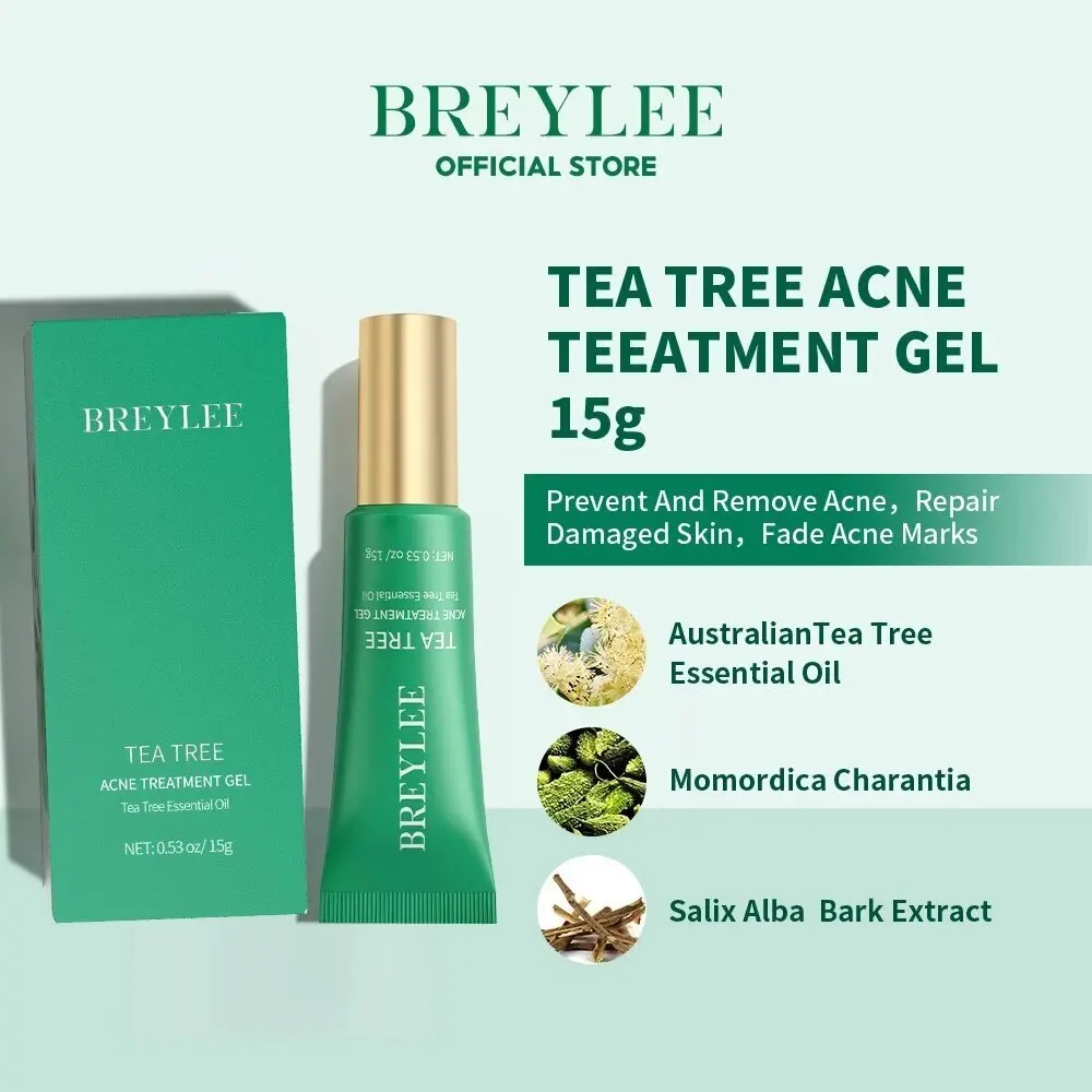 BREYLEE Tea Tree Acne Gel Soothes Redness Acne Soothing Salicylic Acid Anti-inflammatory Scars Facial Treatment 15g