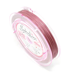 5 Meters Premium Nylon Coated Stainless Steel Wire - 0.4mm (Pink)