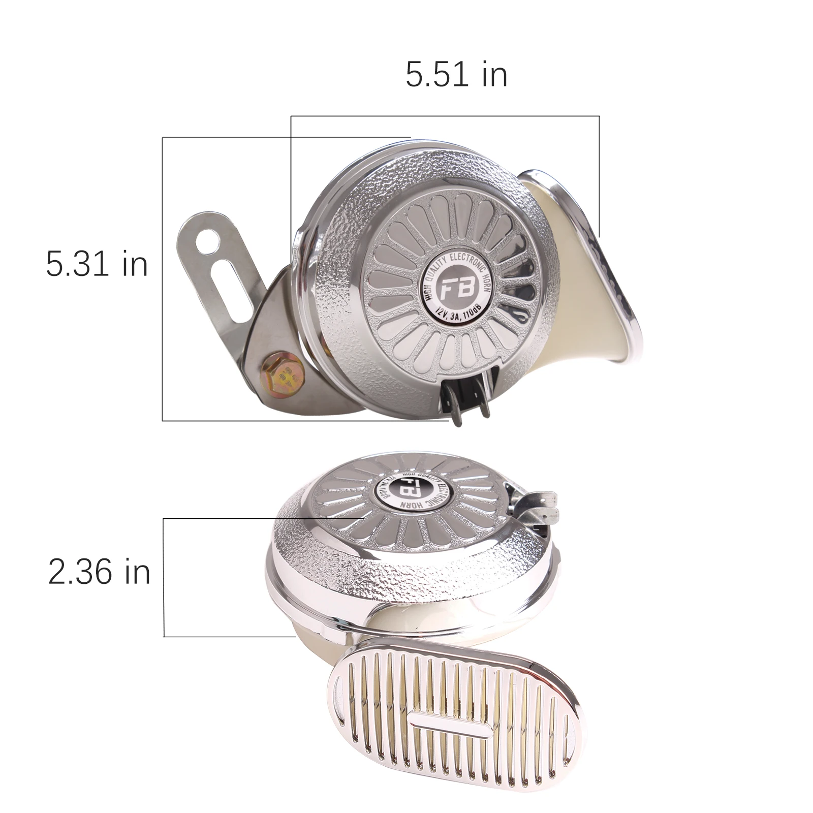 Snail Air Horn 2Pcs/Kit 12V Super Loud Three Tone Waterproof for Truck Motorcycle Auto
