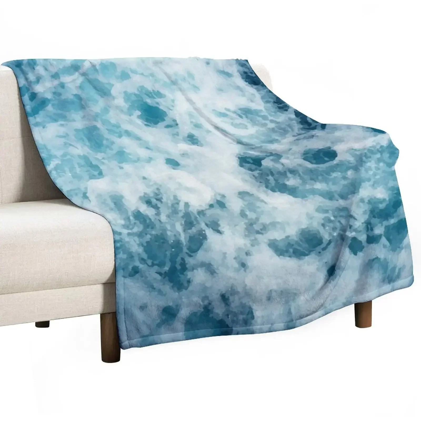 

Ocean blue watercolor Throw Blanket Soft Plaid Retros heavy to sleep blankets ands Blankets