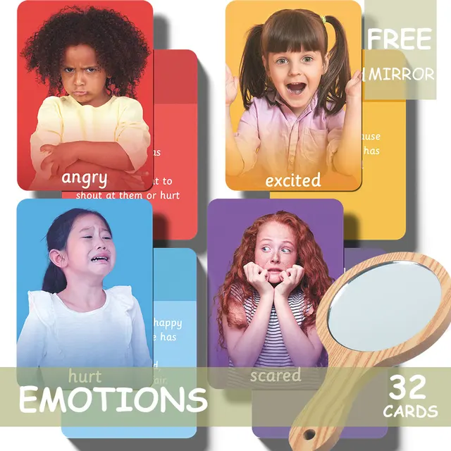 Montessori Expression Emotion Cards Sensory Toys Feelings Flash Cards Language Materials Learning Educational Toys D1064H 3