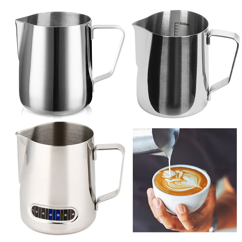Coffee Latte Milk Frothing Jug Milk Frother Pitcher Stainless Steel Jug Espresso Barista Pitcher Pot Coffee Accessories