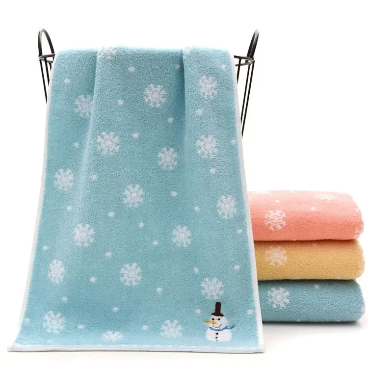 Description Picture 4 of itemChristmas Hand Face Towel for Kids Cotton Snowman Washing Cloth Home Towels Bathroom New Year Xmas Gift