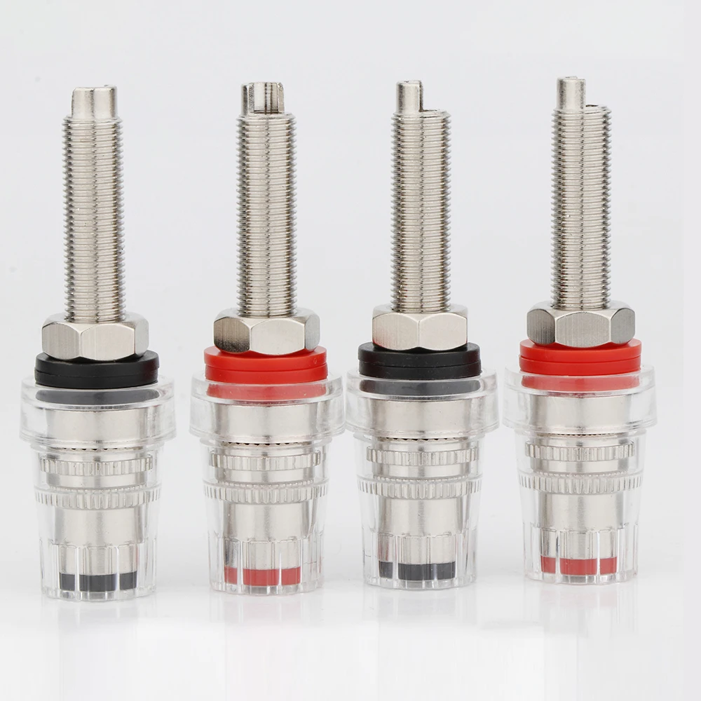4pcs Hifi Audio Rhodium Plated Plug Speaker Binding Post Female Banana